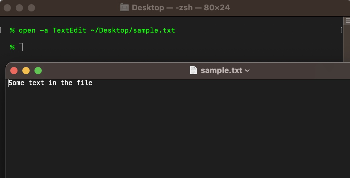 Open File in TextEdit using Mac Terminal
